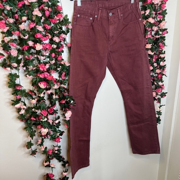 Levi’s Maroon 514 Straight Leg Jeans Men’s Casual NWT 29x32 0296 Red - Picture 4 of 11